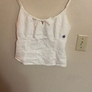 Abercrombie cropped eyelet top